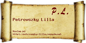 Petrovszky Lilla névjegykártya